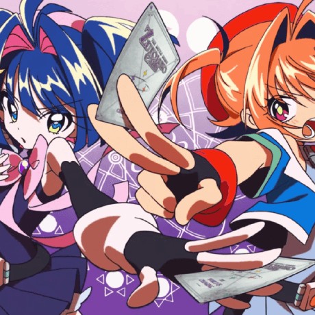 Two anime card-battle heroines